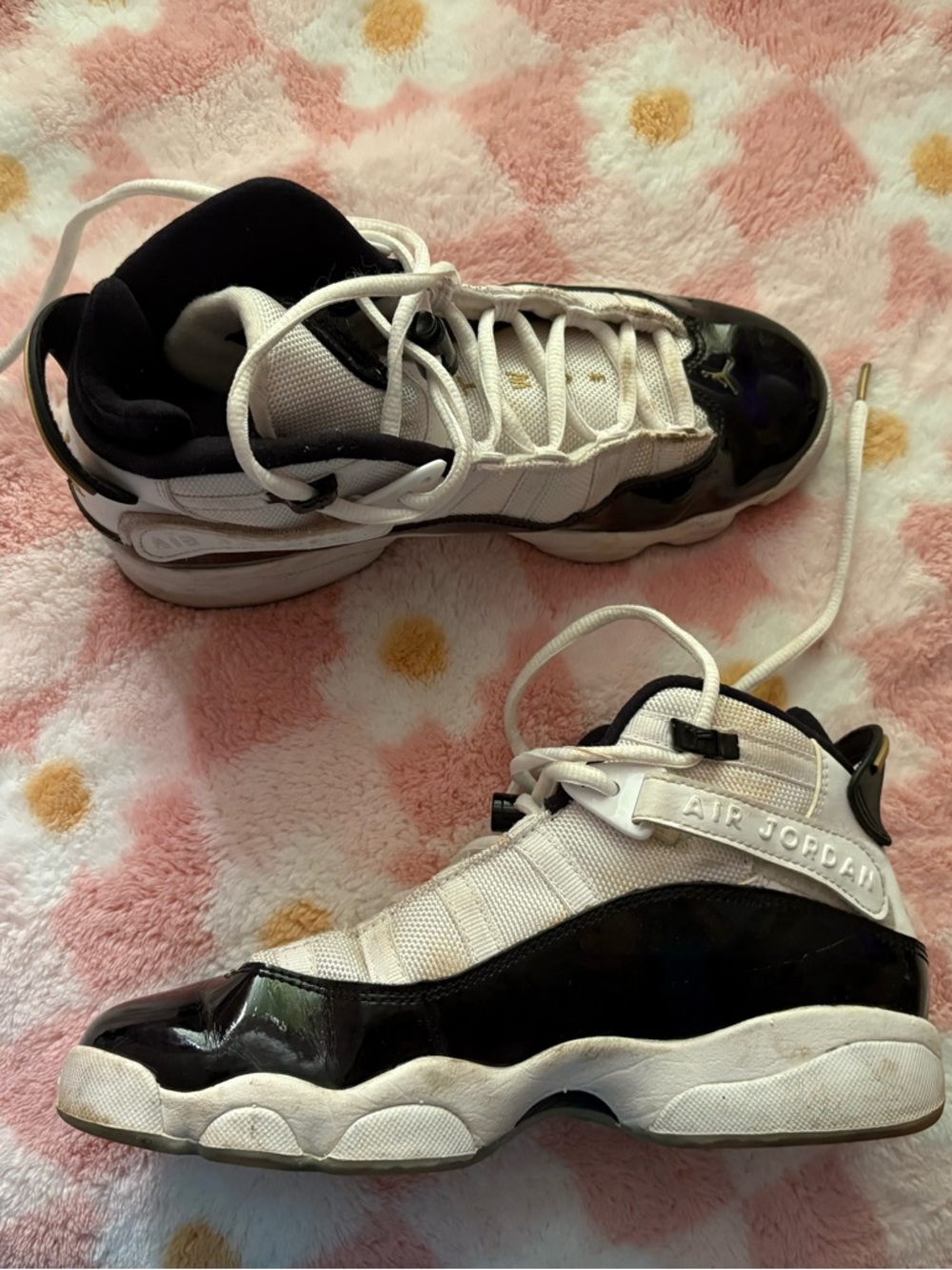 Jordan Kids Black and White High-Top Sneakers
